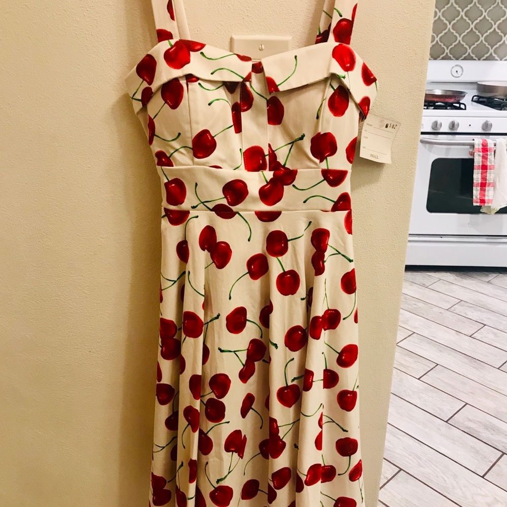 Cherries Vintage style dress in Small